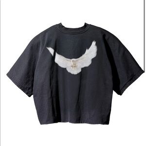 Yeezy Gap Crop Dove No Seam Tee - Size Small - Washed Black - NWOT